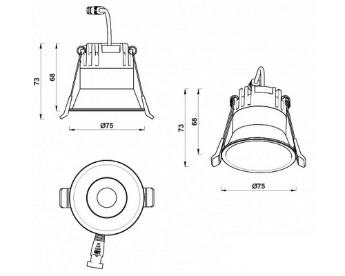 Встраиваемый светильник iLedex Mars 207-7W-D75-4000K-24DG-BK