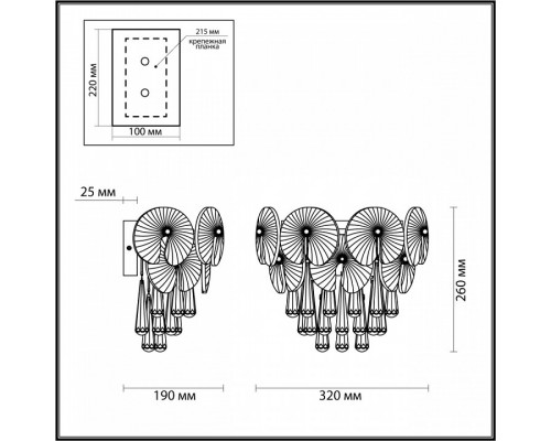 Накладной светильник Odeon Light Semura 4984/2W