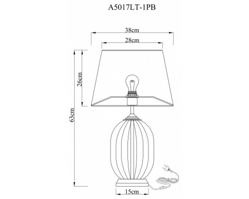 Настольная лампа декоративная Arte Lamp Baymont A5017LT-1PB