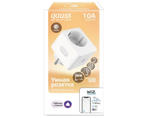 Розетка умная Gauss Smart Home 10А 5510122