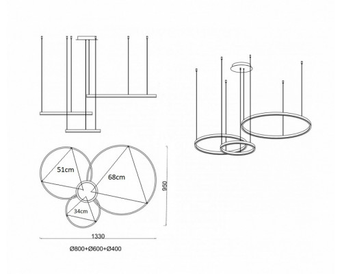 Подвесной светильник Kink Light Тор 08223,36PA(3000K)