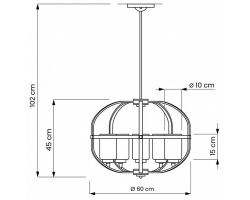 Люстра на штанге LUMINA DECO Monterey LDP 1141-5 BK+MD