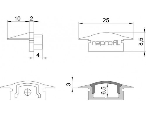 Набор из 10 заглушек для профиля Deko-Light F-ET-01-10 978591