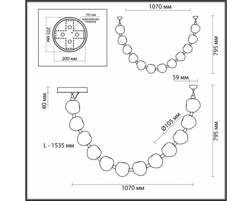 Подвесной светильник Odeon Light Jemstone 5085/48L