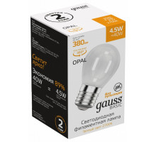 Лампа светодиодная Gauss Basic Filament E27 4.5Вт 2700K 1055215