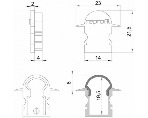 Заглушка для профиля Deko-Light R-ET-02-08 979641