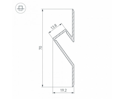 Профиль Arlight ARH-DECORE-S12-CAVE-F-2000 ANOD 023902