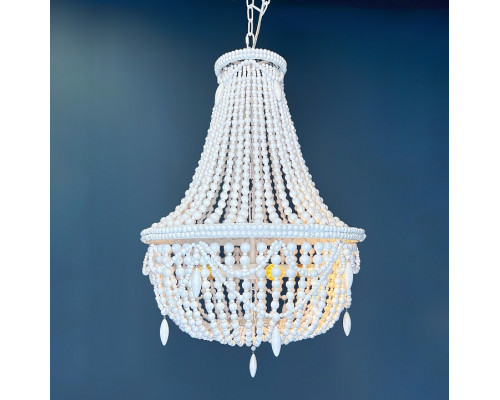 Подвесная люстра Imperiumloft Rh Anselme White Wood Large Chandelier 40.1934-0