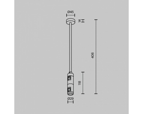 Основание на штанге Maytoni Accessories for tracks Flarity TRA158С-D1-B