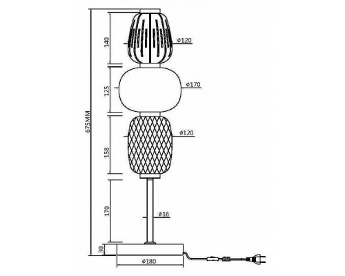 Настольная лампа декоративная Maytoni Pattern MOD267TL-L28CH3K