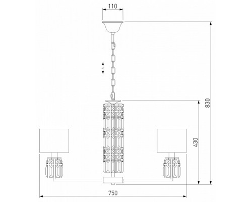 Подвесная люстра Eurosvet Zaffiro 10099/8 хром/прозрачный хрусталь Strotskis (новый абажур)