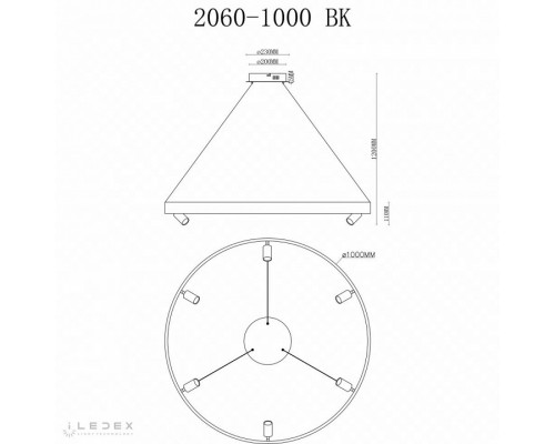 Подвесная люстра iLedex Vision 2060-D1000 BK