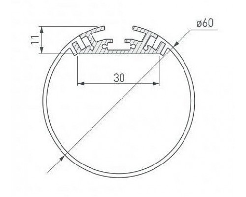 Короб подвесной 6063 TUBE 60 0213702