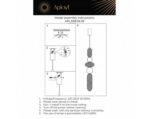 Подвесной светильник Aployt Nikusia APL.658.06.28