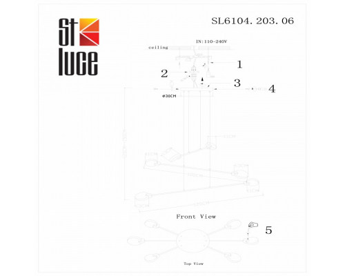 Подвесная люстра ST-Luce Montecelio SL6104.203.06