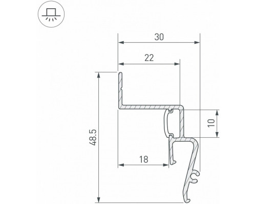 Профиль для контурной подсветки натяжного потолка Arlight STRETCH 042559(1)