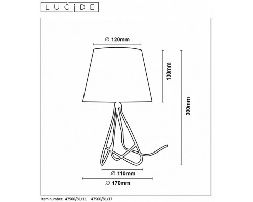 Настольная лампа декоративная Lucide Gitta 47500/81/17