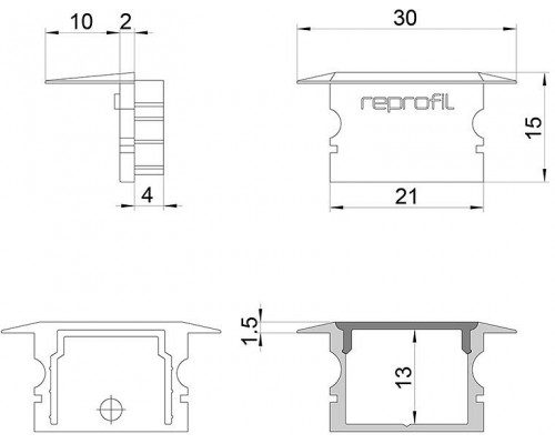 Набор из 10 заглушек для профиля Deko-Light P-ET-02-15 978150