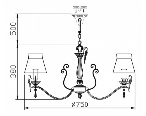 Подвесная люстра Maytoni Bird ARM013-08-W