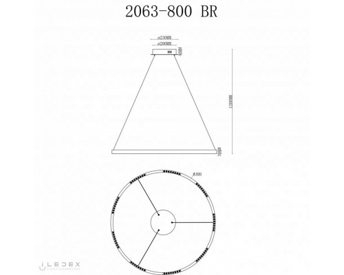 Подвесной светильник iLedex Vision 2063-D800 BR