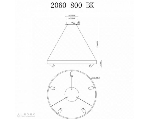 Подвесная люстра iLedex Vision 2060-D800 BK