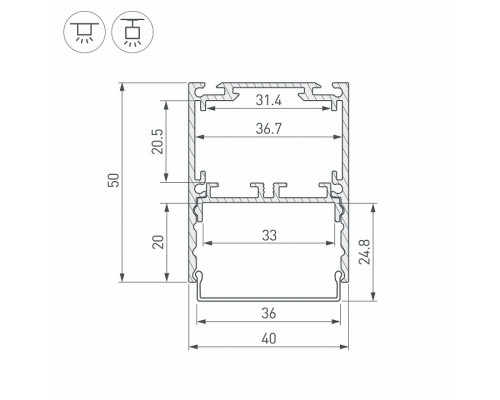 Профиль накладной Arlight SL-LINE 044666