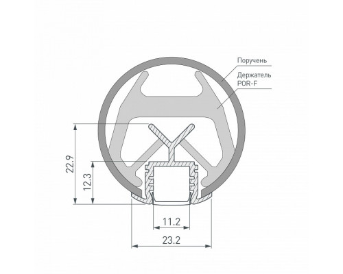 Профиль встраиваемый Arlight KLUS-POR-F-1000 ANOD 019181