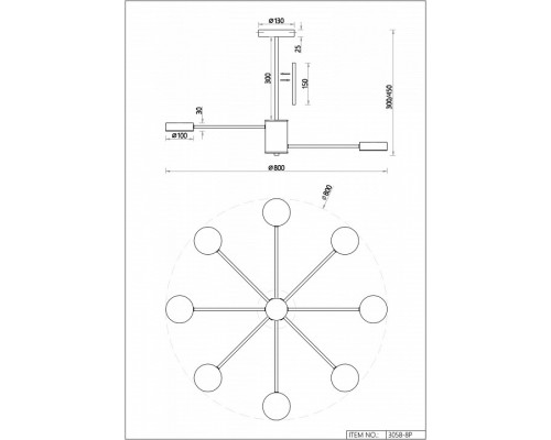 Люстра на штанге F-promo Atma 3058-8P