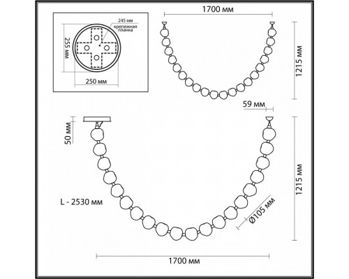 Подвесной светильник Odeon Light Jemstone 5085/80L