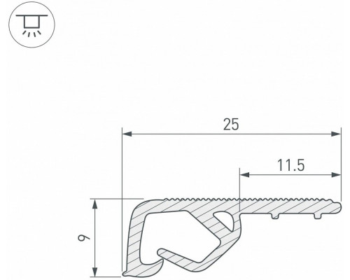 Профиль для контурной подсветки натяжного потолка Arlight  039517