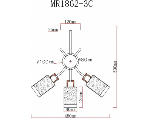 Люстра на штанге MyFar Linda MR1862-3C