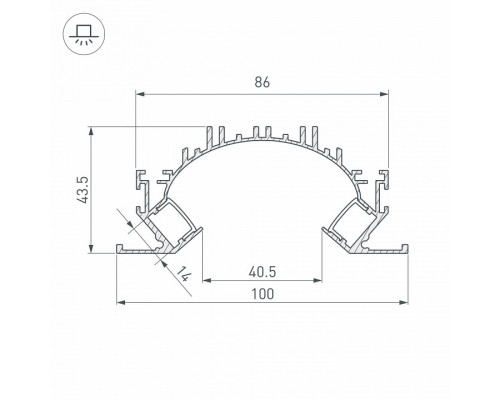 Профиль для карнизов Arlight ARH-DUAL 036364