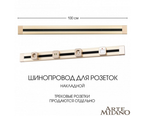 Трек накладной Arte Milano Am-track-sockets 382301TO/100 Gold