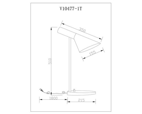 Настольная лампа офисная Moderli Turin V10477-1T