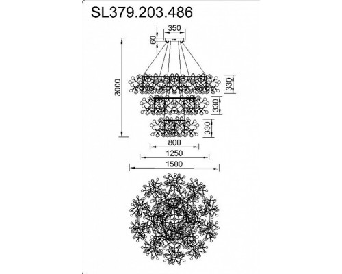 Подвесная люстра ST-Luce Rafina SL379.203.486