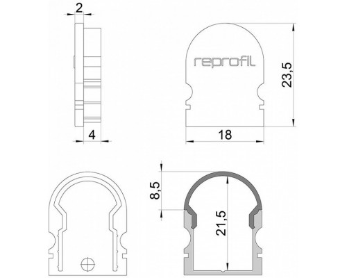 Набор из 10 заглушек для профиля Deko-Light R-AU-02-12 979530