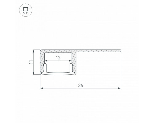 Профиль Arlight ARH-DECORE-S12-LINE-EDGE-2000 ANOD 023894