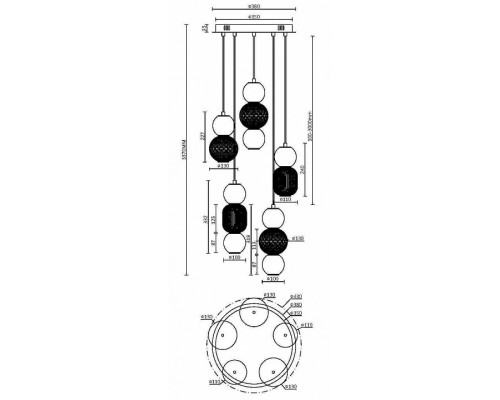 Подвесная люстра Maytoni Drop MOD273PL-L80G3K