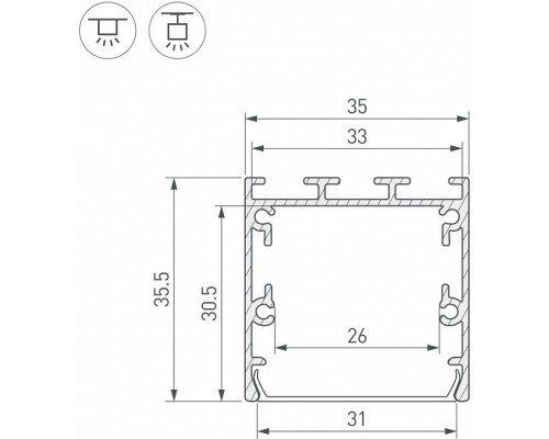 Профиль накладной Arlight SL-LINE 041833