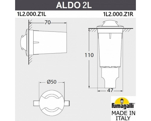 Встраиваемый в дорогу светильник Fumagalli Aldo 1L2.000.000.AXZ1L