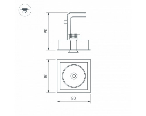 Встраиваемый светильник Arlight CL-SIMPLE-S80x80-9W Warm3000 (BK, 45 deg) 028149