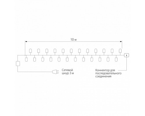 Гирлянда Нить Eurosvet 400-101 400-101 теплый белый с эффектом мерцания