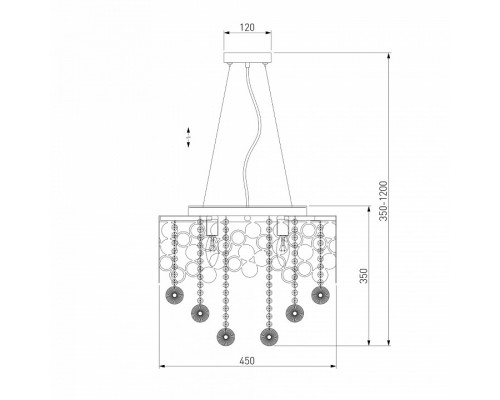 Подвесной светильник Eurosvet Lianna 10123/6 хром/прозрачный хрусталь Strotskis Smart