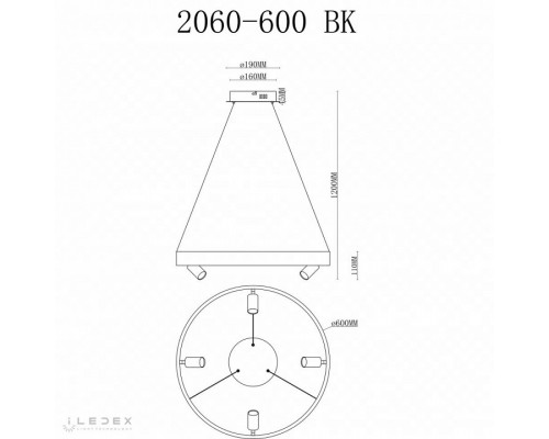 Подвесная люстра iLedex Vision 2060-D600 BK