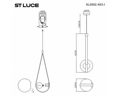 Подвесной светильник ST-Luce Moonbag SL2002.403.01