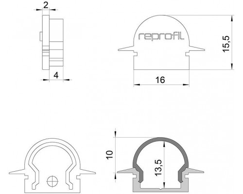 Набор из 10 заглушек для профиля Deko-Light R-ET-01-10 979540