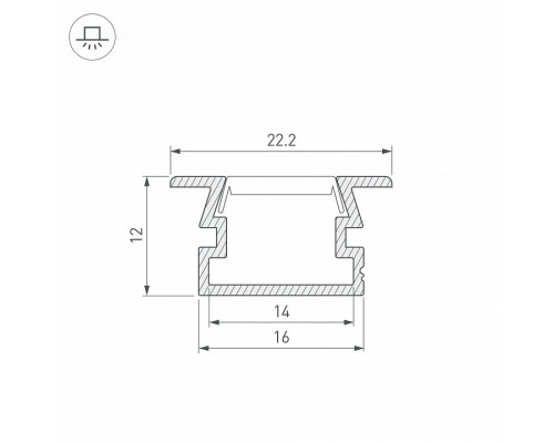 Профиль встраиваемый Arlight PDS 040735