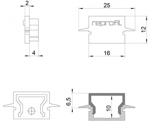 Набор из 10 заглушек для профиля Deko-Light H-ET-01-10 979041