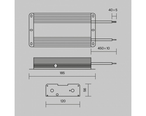 Блок питания с проводом Maytoni Power Supply Magnetic PSL008-480W-48V-IP67